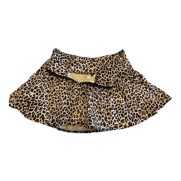 Animal Print Brown|Black Short Mini Pleated Skirt by Better B. Size Medium - Picture 2 of 4